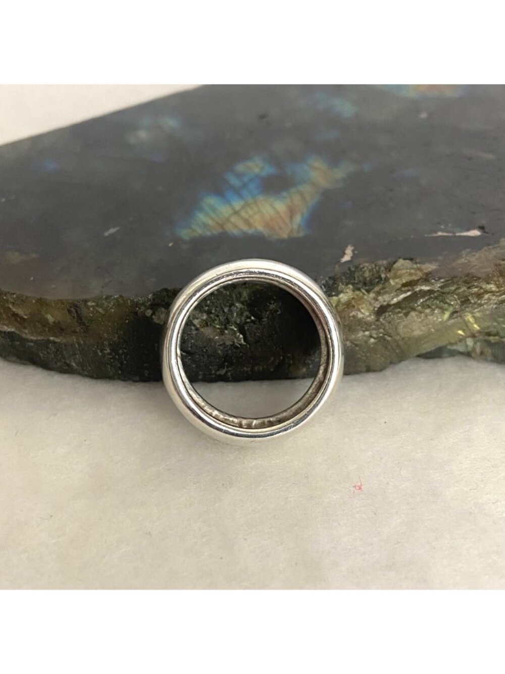 Sterling Silver 925 MWS Thailand Mark Wasserman Curved Wide Band Ring Sz 6.75 - Picture 6 of 15